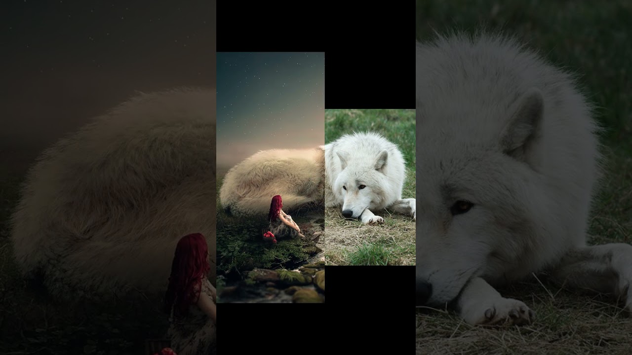 Photoshop Fantasy Photo Manipulation Big Wolf #shorts