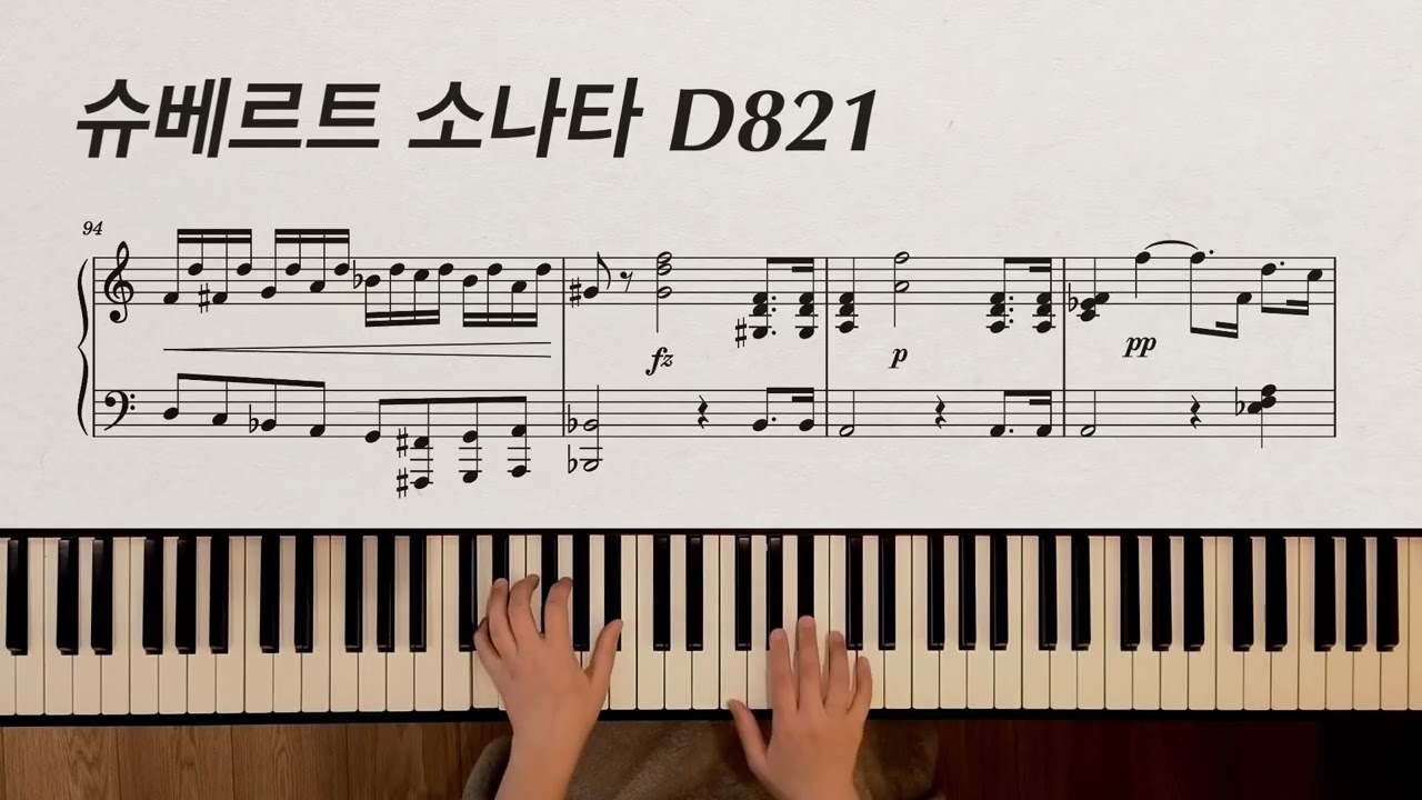 슈베르트 소나타 D821 | Schubert Sonata in A minor D821 | piano cover | 피아노 악보