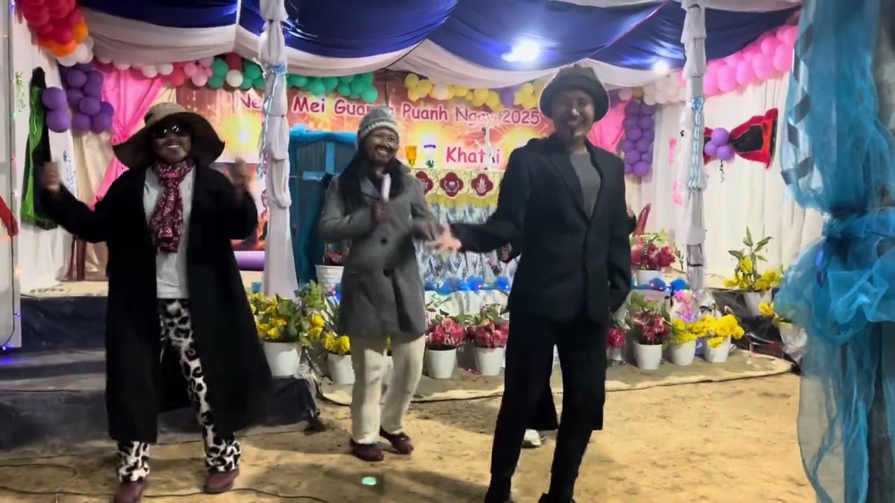 Christmas joke…  Mercy kamei acting as Charlie Chaplin and  sis Rina translator 😂😂😂😂… Nungba@Dubai……
