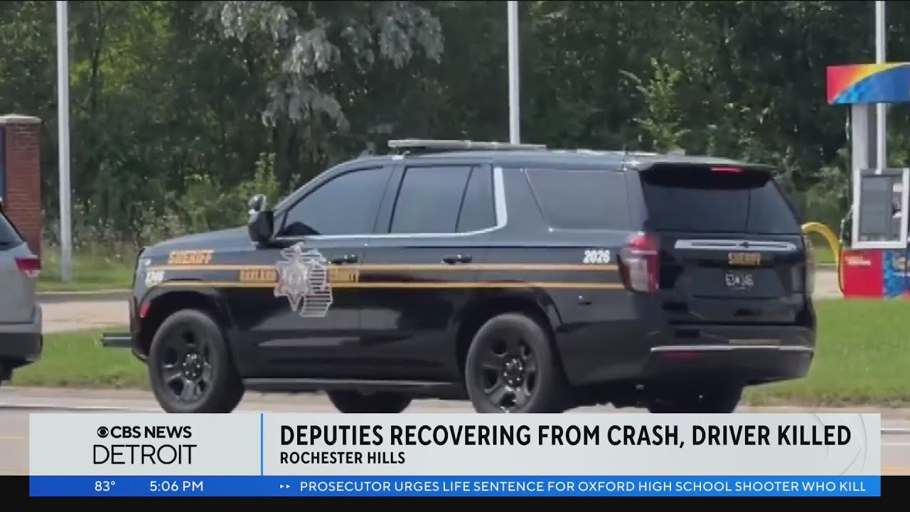 Driver killed after crashing into two sheriff's deputy vehicles on M-59