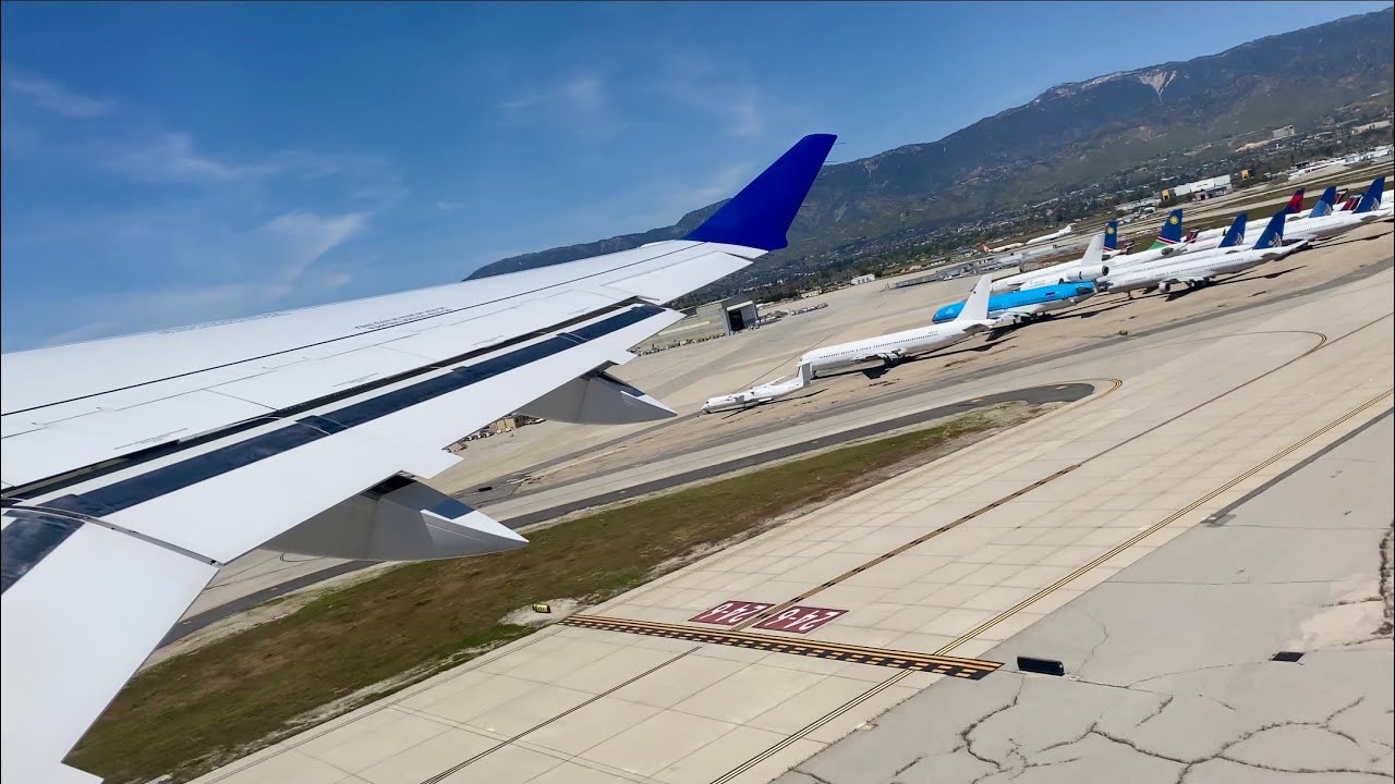 Breeze Airways A220 STEEP Takeoff from San Bernardino, CA (KSBD)
