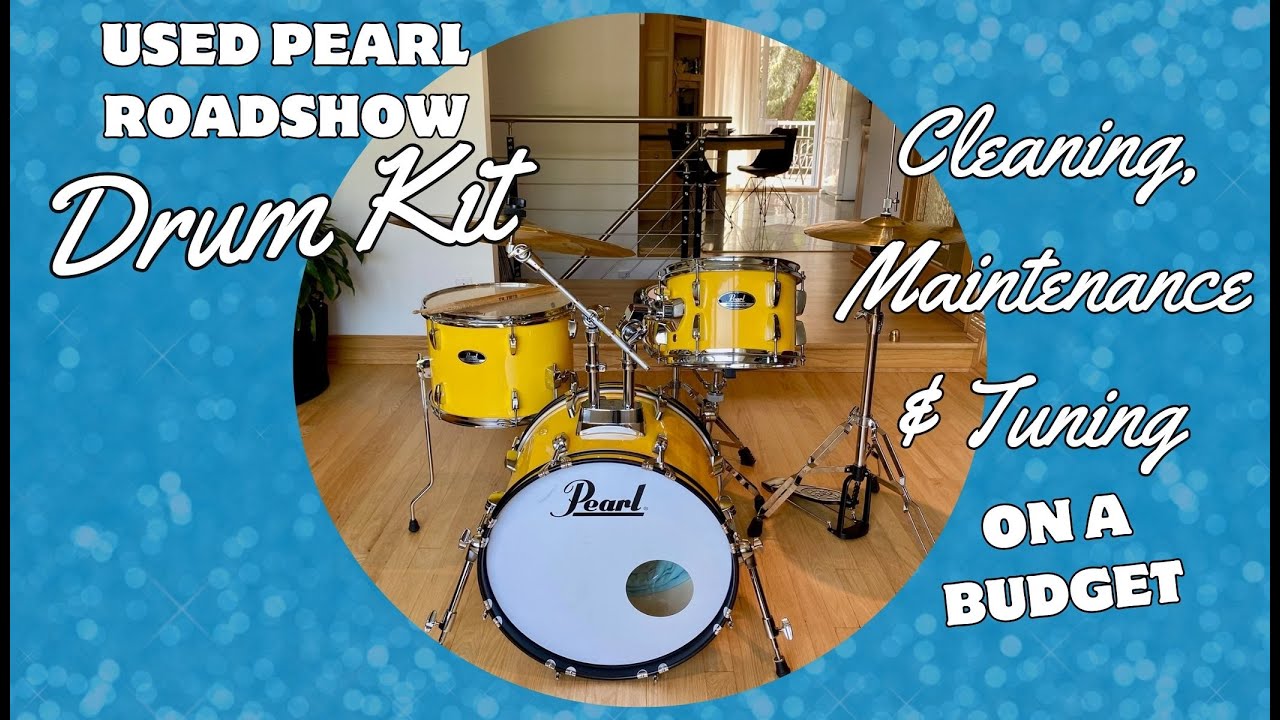 Restoring a Used Drum Kit - Pearl Roadshow - Cleaning, Maintenance and Tuning - ASMR 
