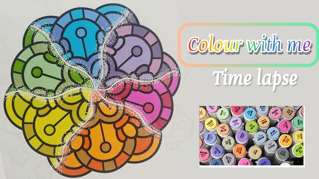 RAINBOW COLOURING EFFECT 🌈 Color with me ohuhu markers - adult colouring book
