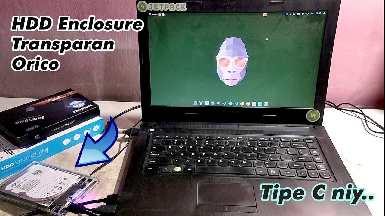 Bongkar dan Run Test Speed HDD Enclosure 2.5 inch Type-C Orico |Transparan