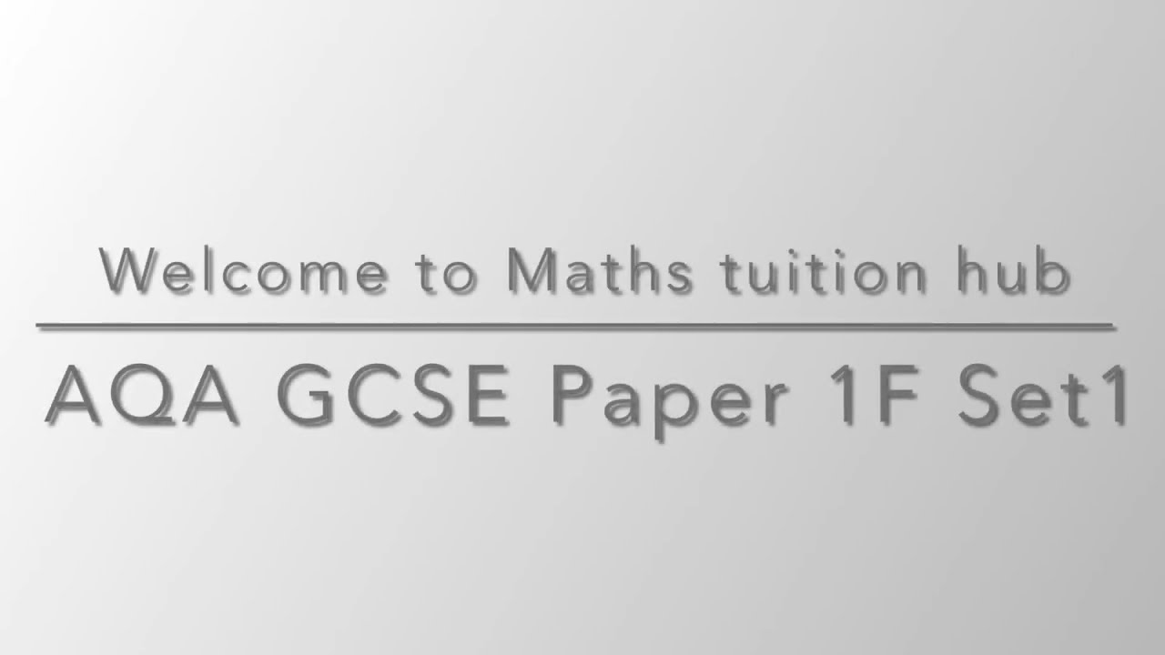 Foundation Paper 1F Set1 : AQA GCSE Maths 2023 practice paper