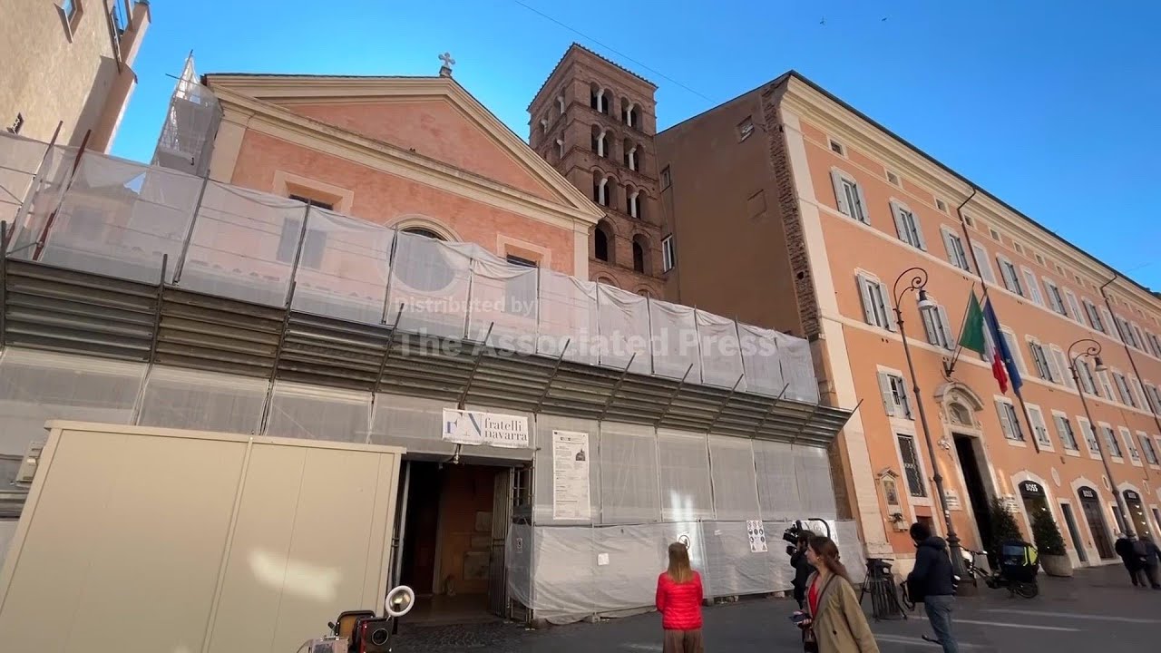 Painting on wall of chapel that resembles premier Giorgia Meloni creates uproar in Rome