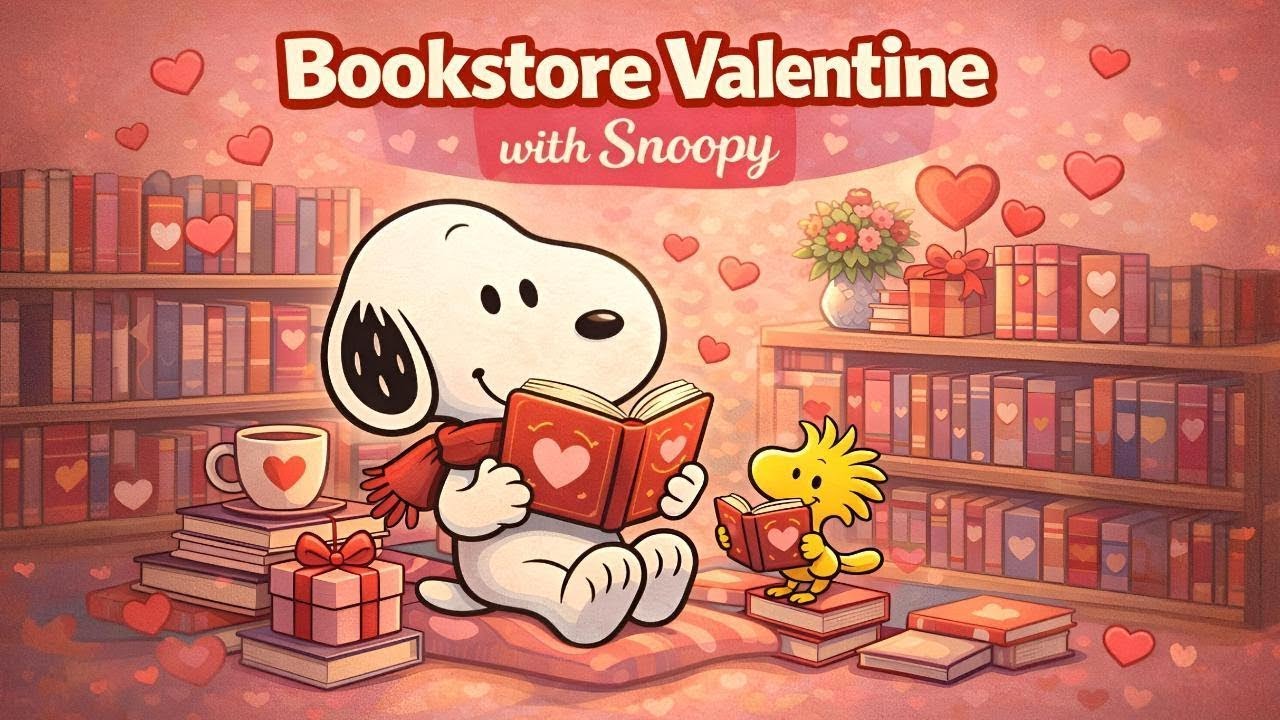 Valentine Jazz for Reading with Snoopy 📖☕💘 Cozy Cafe Music for Study, Relaxing and Love Mood