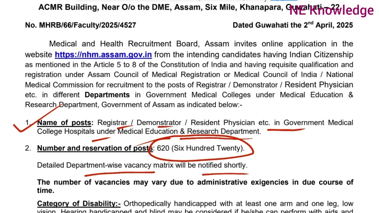 Assam Health Job 2025 | Assam Govt New Job 2025 | Assam Health Job 620 Post apply online
