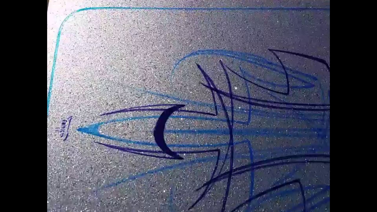 Silver flake panel with candy pinstriping