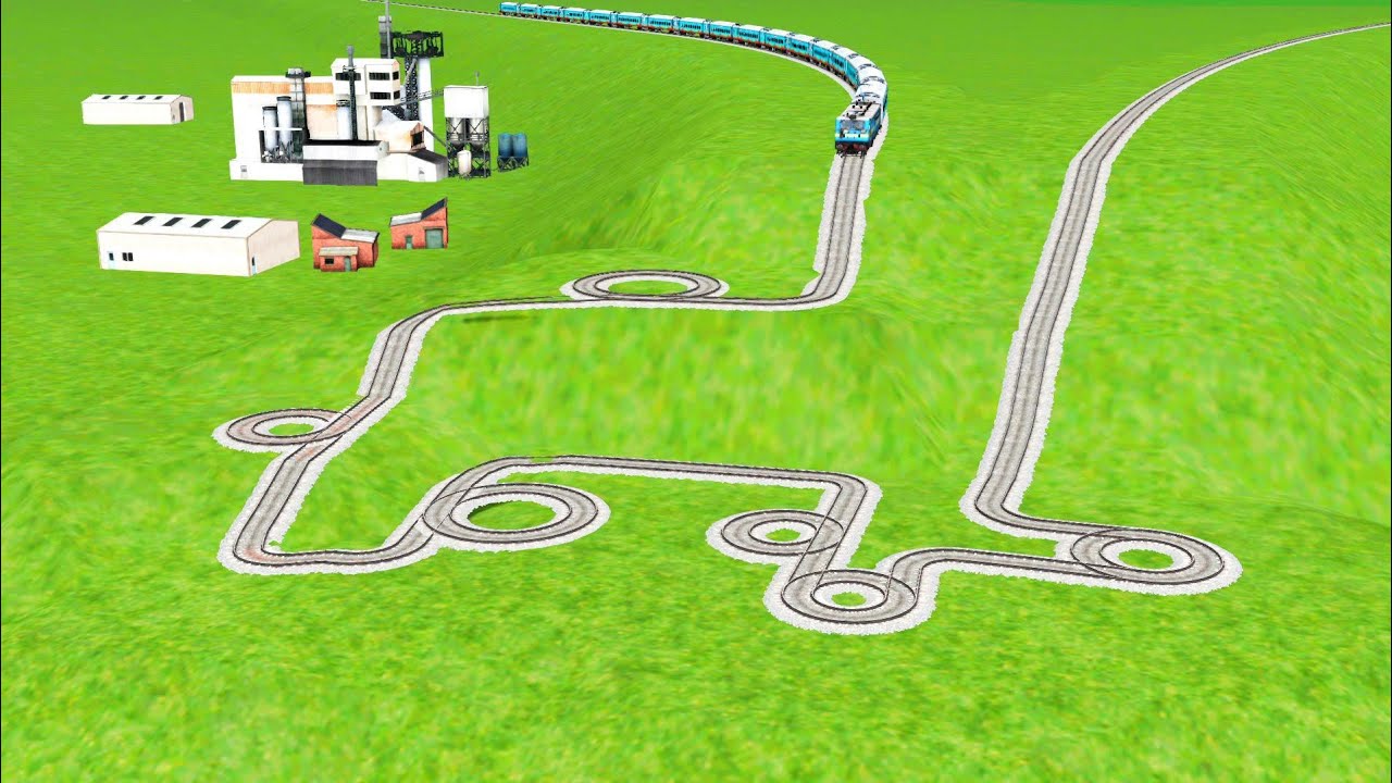TRAINS PASSING BY BUMPY RAILROAD RISKY CROSSING TRACKS ZIG ZAG/ train railroad | train game 
