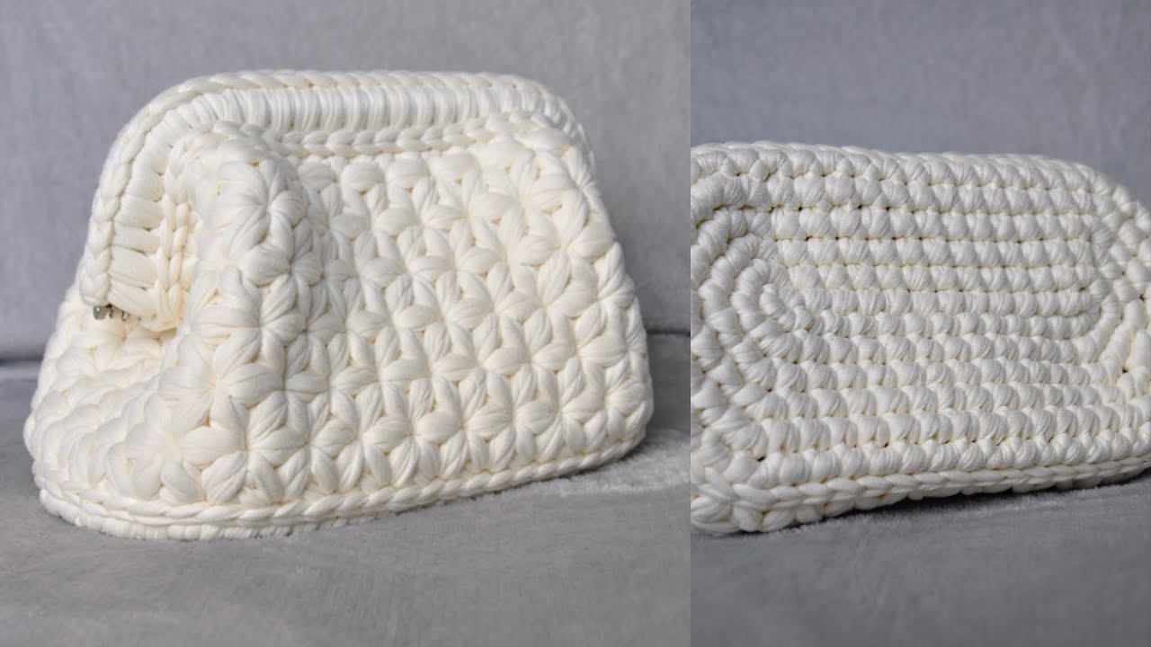 Clutch in fettuccia all’uncinetto-tutorial per la base perfetta- pt 1 (per Mancini) 