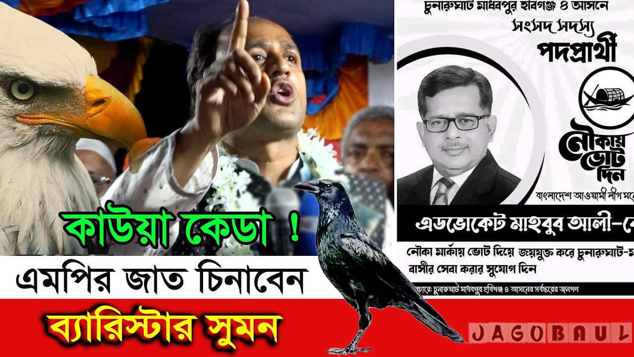 নৌকার আসল কাউয়া কেডা জা‌নেন ! এমপির জাত চিনাবেন ব্যারিস্টার সুমন । barrister suman news today