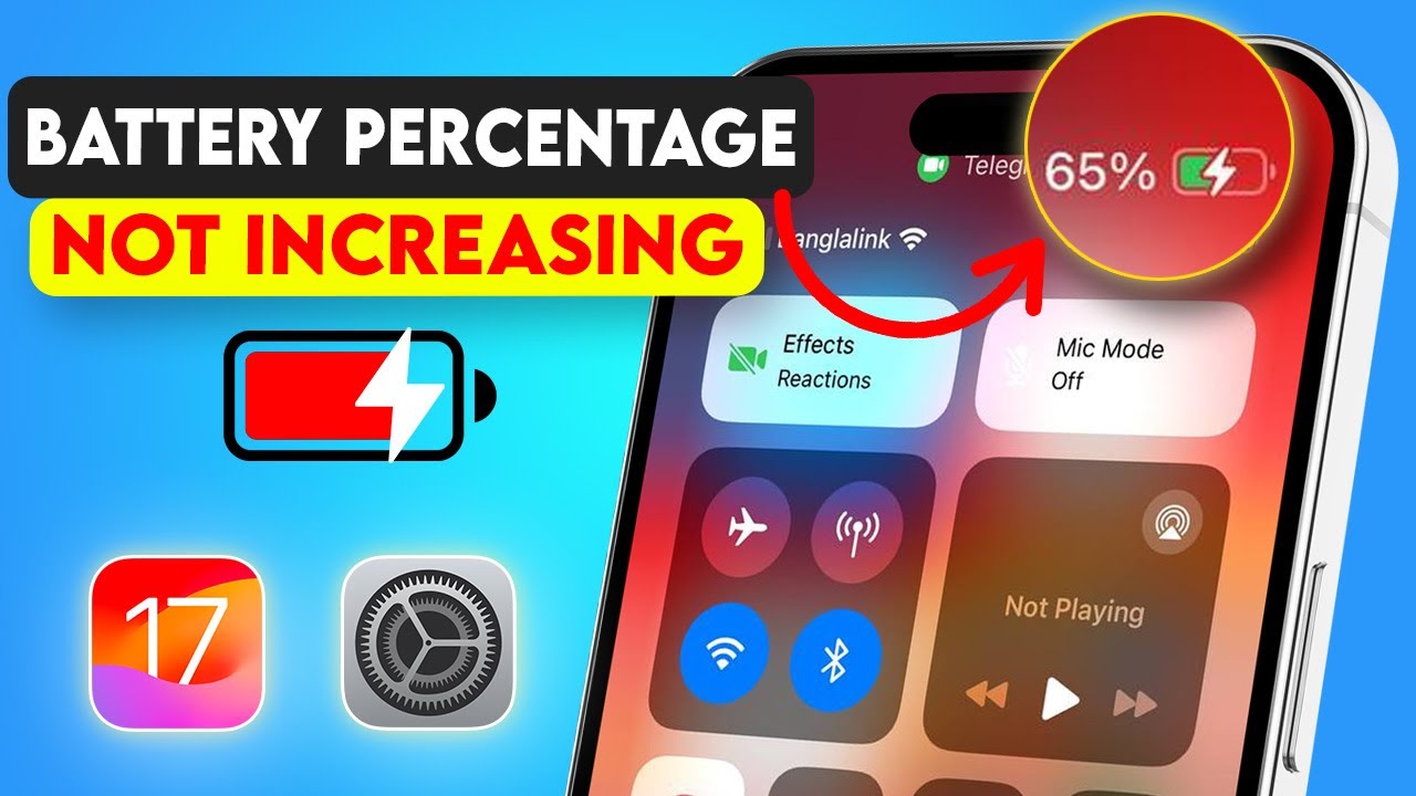 Fix iPhone charging but battery percentage not increasing | battery percentage stuck after IOS 17