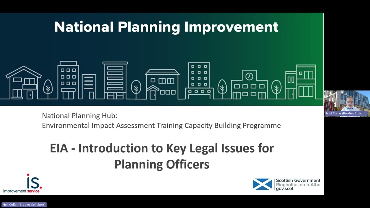 Introduction to Key EIA Legal Issues for Planning Officers