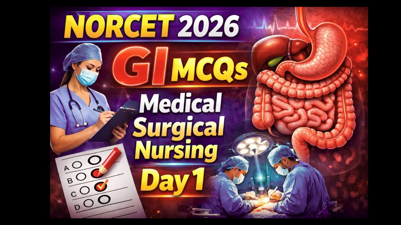 Don't Miss These GI MCQs Before NORCET 2026| Must Practice Questions| Day1
