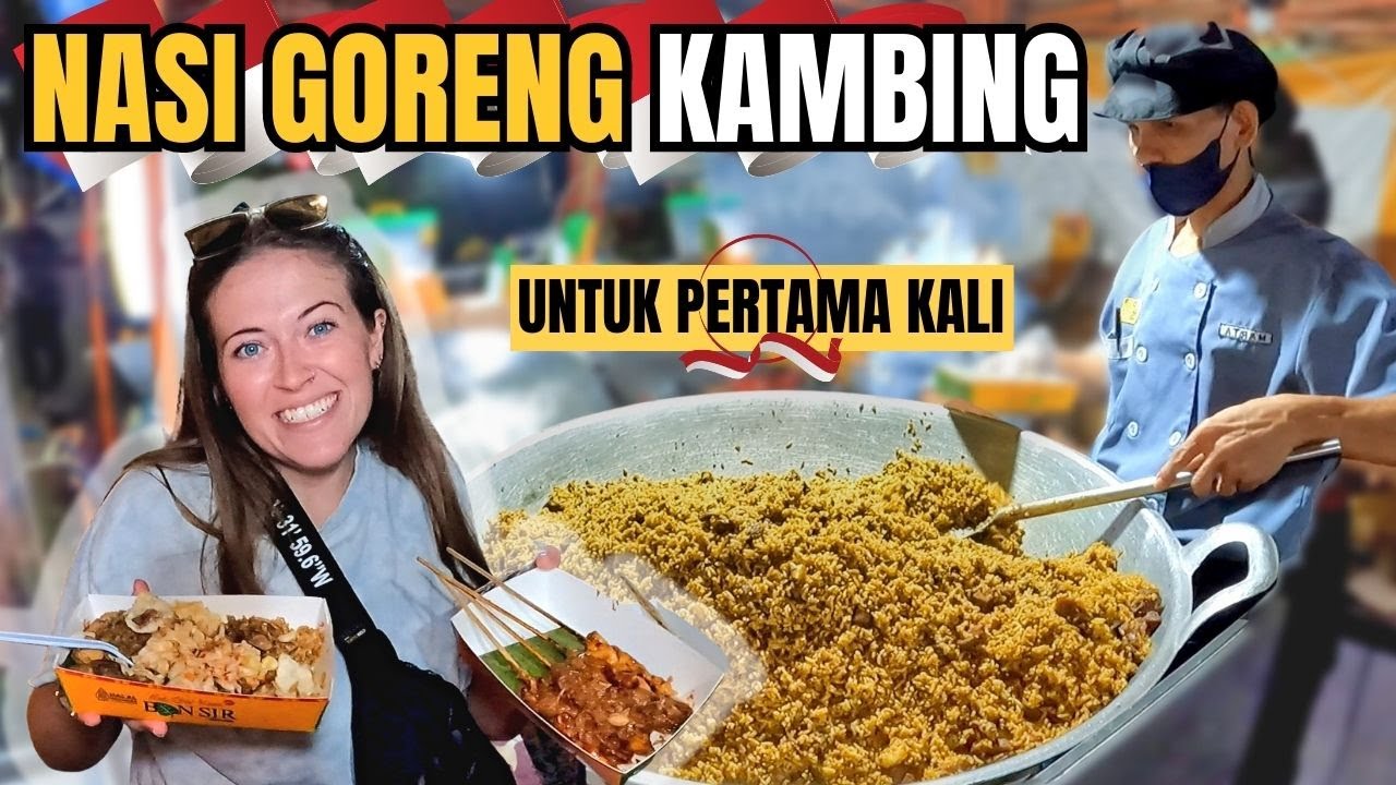 FIRST TIME trying NASI GORENG KAMBING and ROTI BAKAR in JAKARTA 🇮🇩 Indonesian Food Reaction
