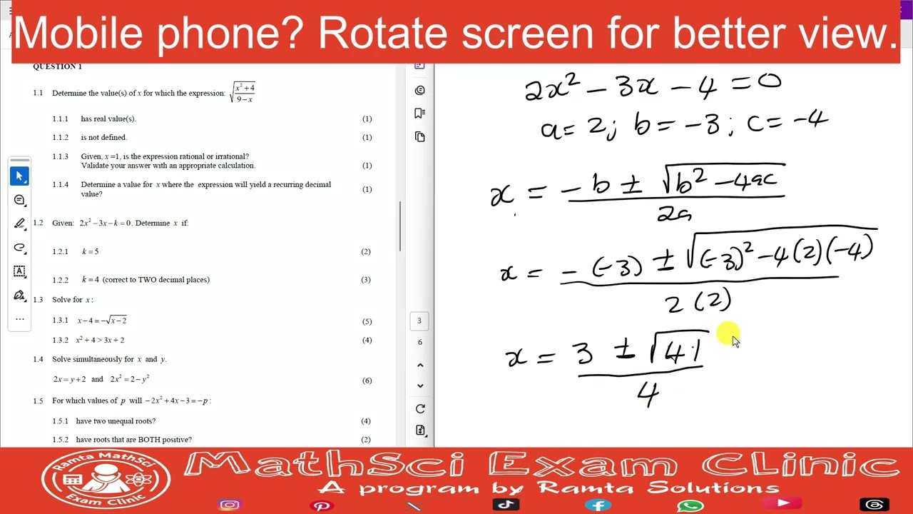 Equations and inequalities Exam Clinic | #2 GP June 2024 | Grade 11 Math