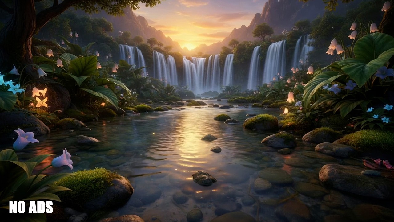 Peaceful River Sounds & Healing Piano 🌿🎹 | Meditation, Yoga, Stress Relief