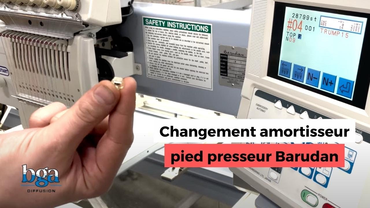 Changement amortisseur pied presseur Barudan