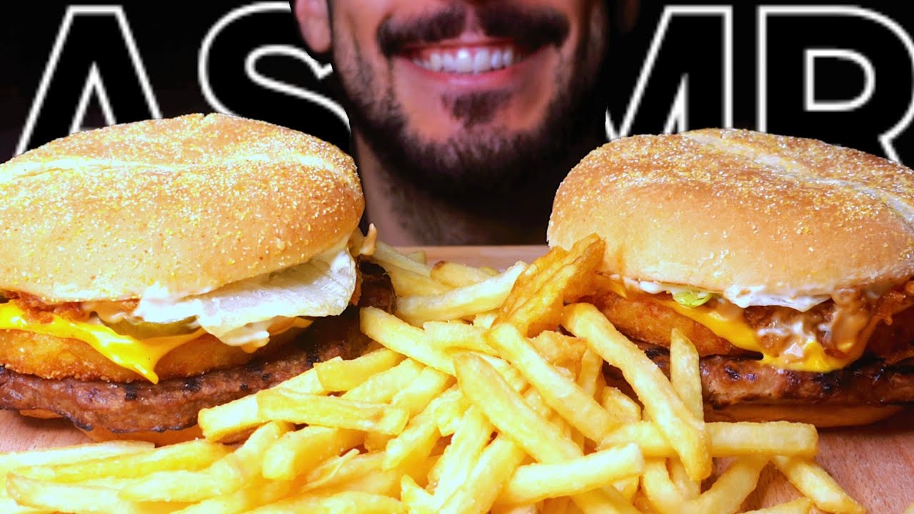 ASMR BURGER KING (EATING SOUNDS) NO TALKING MUKBANG