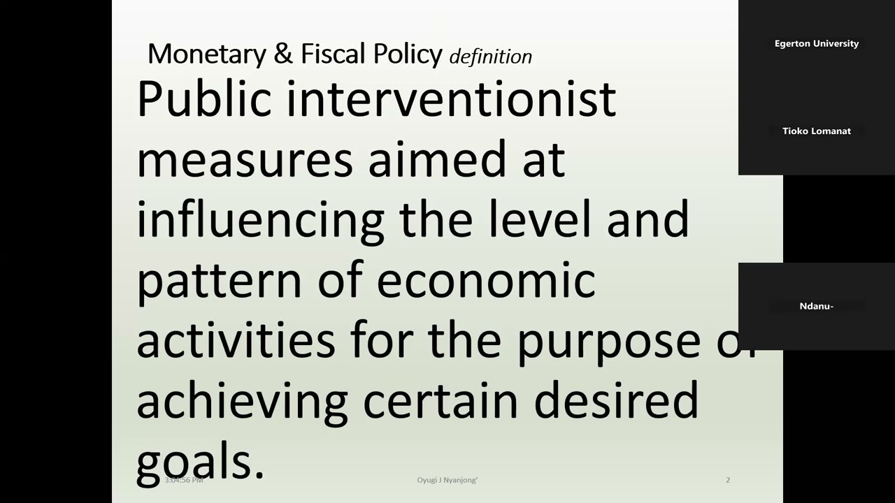 monetary & fiscal policy