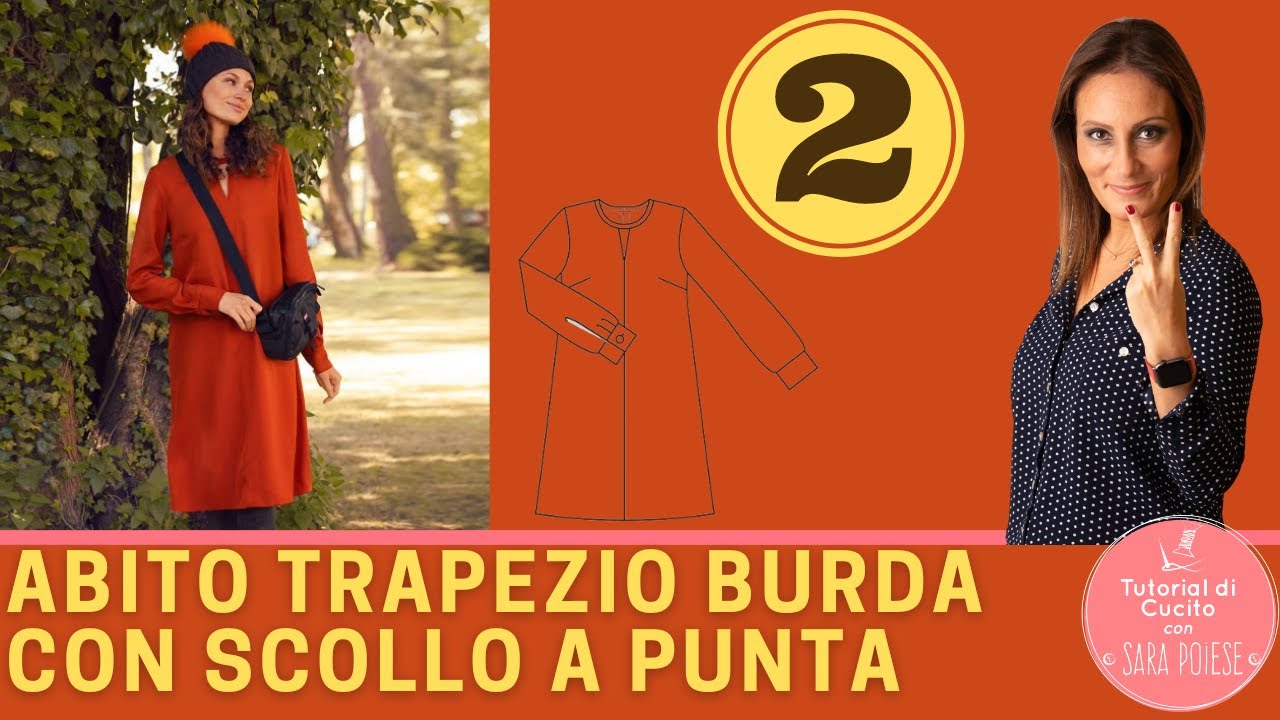 ABITO TRAPEZIO BURDA Parte 2 | cucire scollo girocollo manica polsino | con Sara Poiese