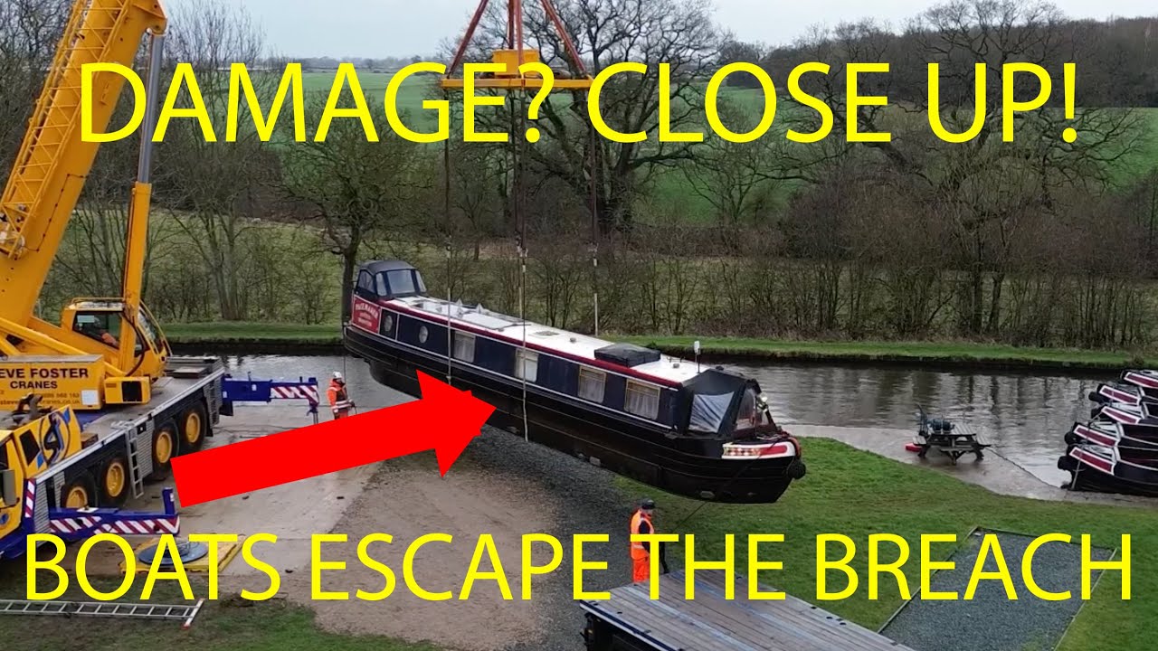 Whitchurch Canal Breach Update, Major Boat Move Including Damaged Boat, With Commentary(21stJan)