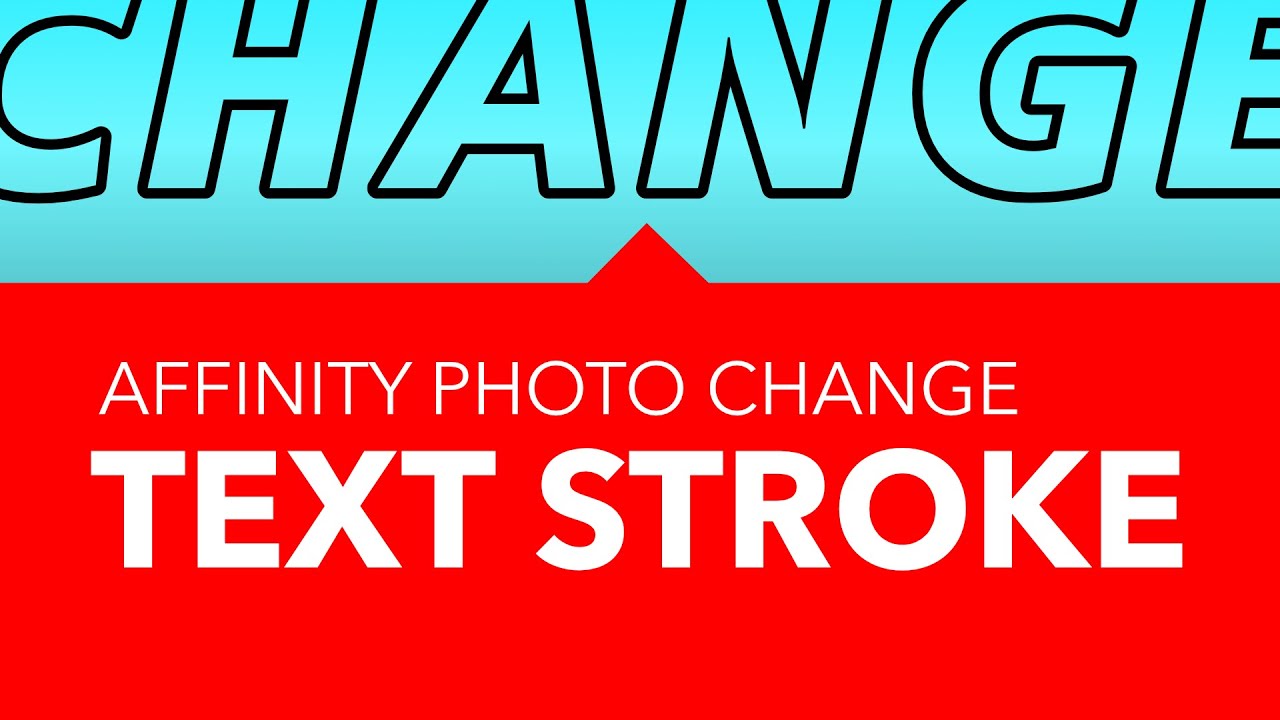 How to change stroke of text in Affinity Photo