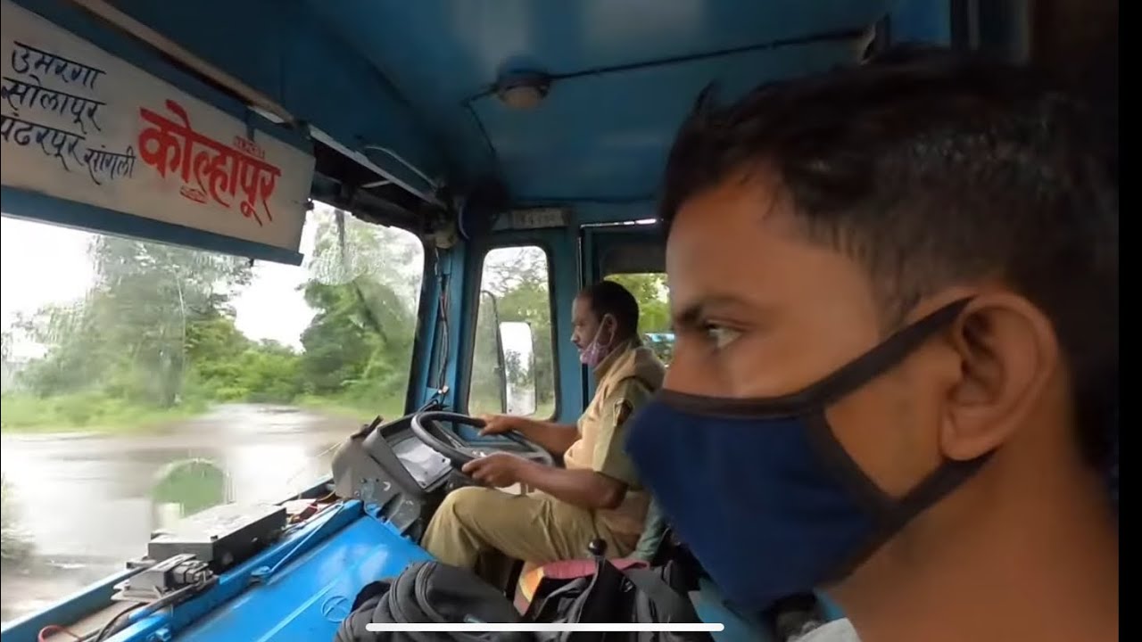 Kolhapur To Hyderabad MSRTC Hirkani Semisleeper Push back Seats bus Journey Charminar Hyderabad