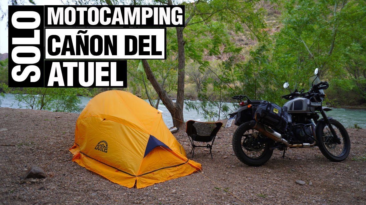 Moto Camping Solo. Cañon del Atuel. Royal Enfield Himalayan. Motorcycle solo Camping. ASMR.