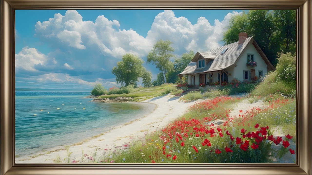 Beach House Frame TV Art | Summer Screensaver For Your TV 🏖️☀️
