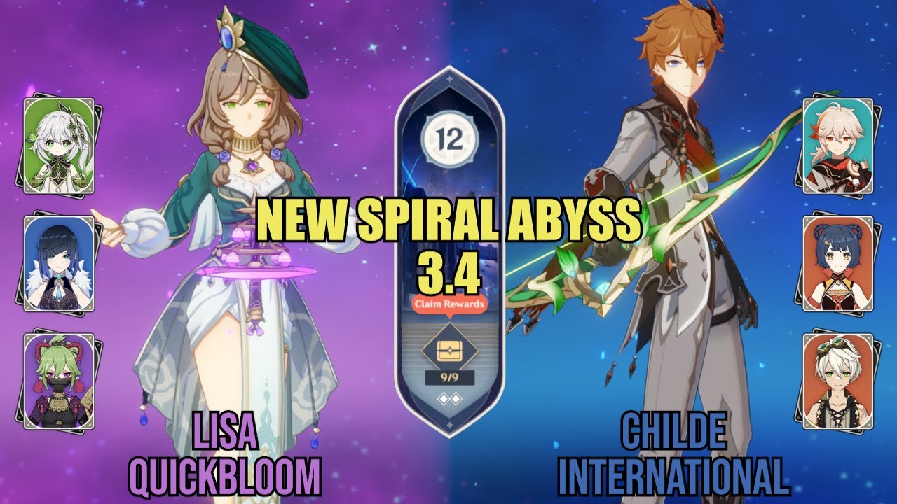 Lisa Quickbloom & Childe International - NEW Spiral Abyss 3.4 - Floor 12 (9★)