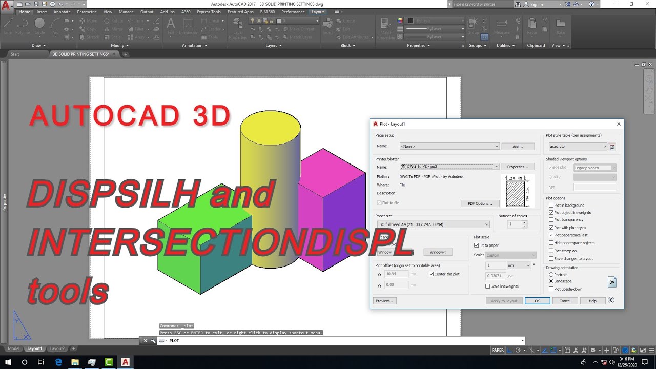 AUTOCAD 3D/DISPSILH and INTERSECTIONDISPLAY