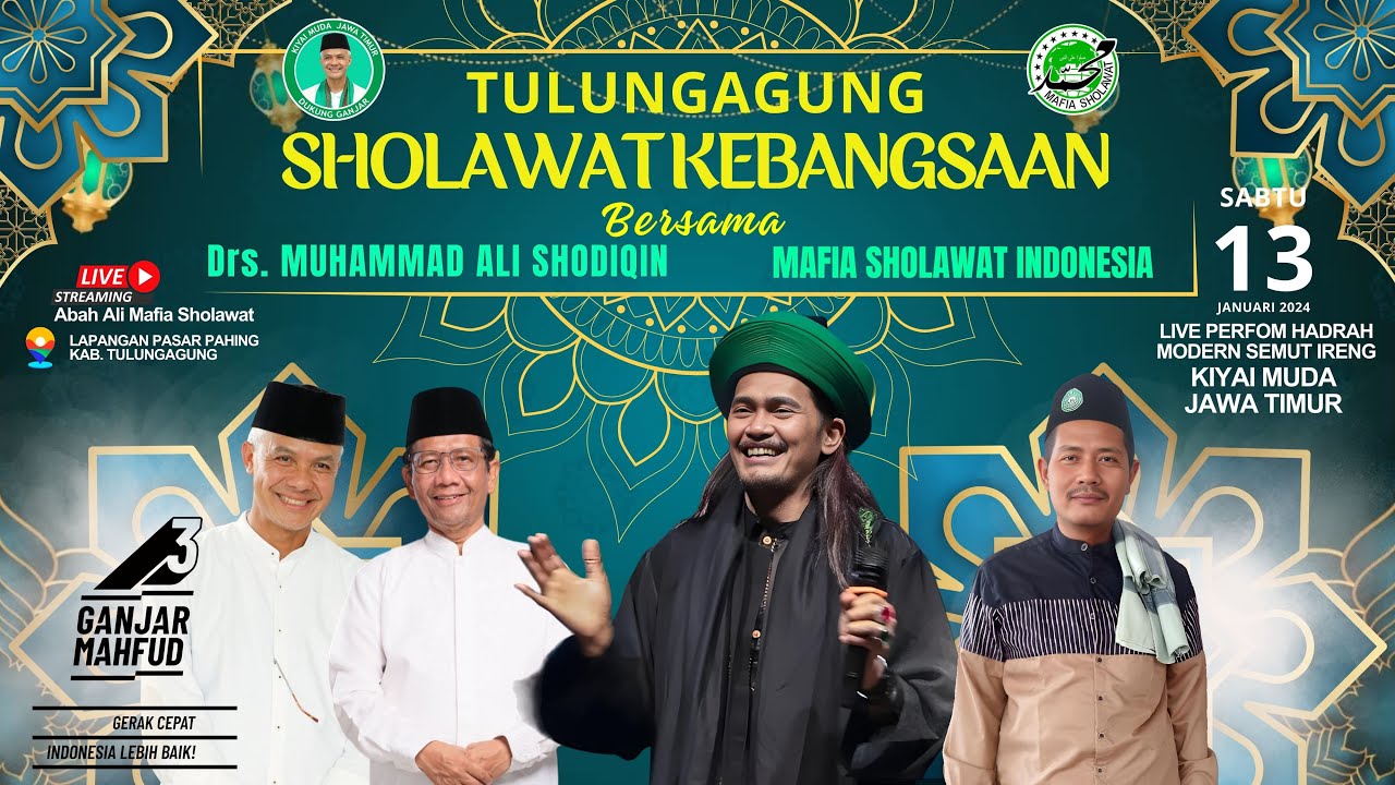 🔴[ LIVE ] TULUNGAGUNGBERSHOLAWAT DALAM RANGKA SHOLAWAT KEBANGSAAN MEMBURU GANJARAN 13-01-2024