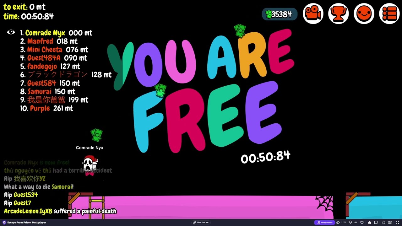 50:84 Speedrun - Escape From Prison Multiplayer - Death Count Edition