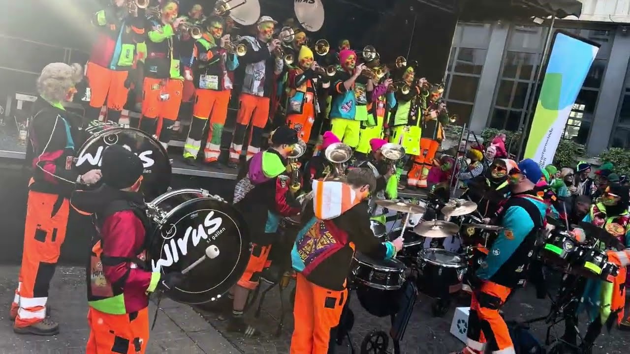 Wirus Fasnacht group/ Fasnacht in St . Gallen Switzerland