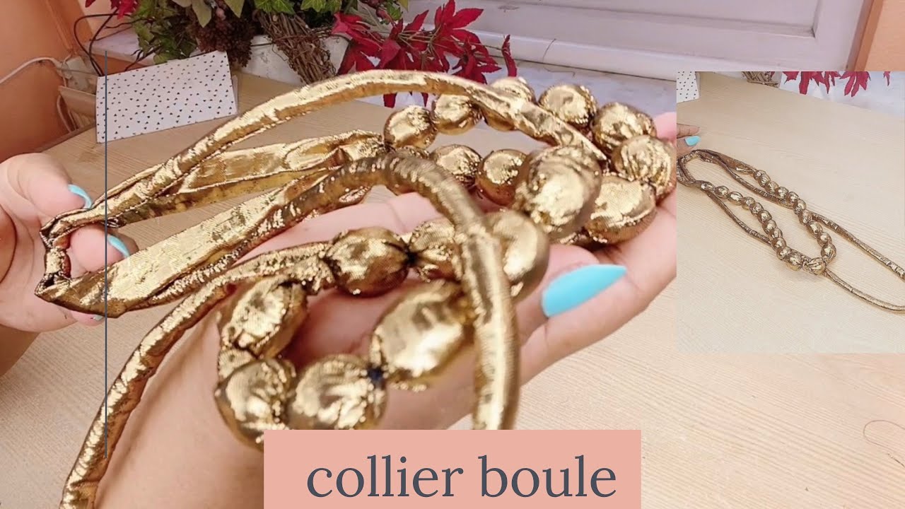 COMMENT RÉALISER UN COLLIER BOULES/TISSU:))