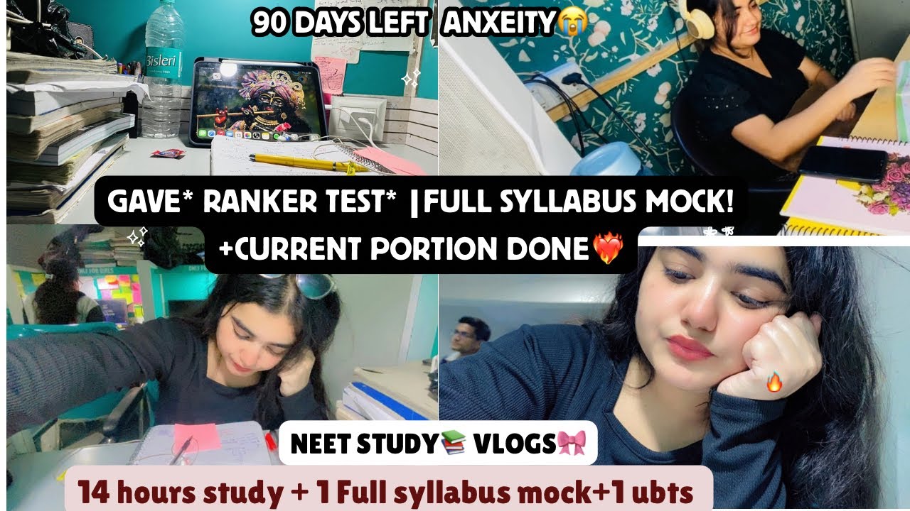 Gave *Ranker test* | full syllabus mock ! | neet study 12 hours vlogs#vlog #yt #neet #study #pw 