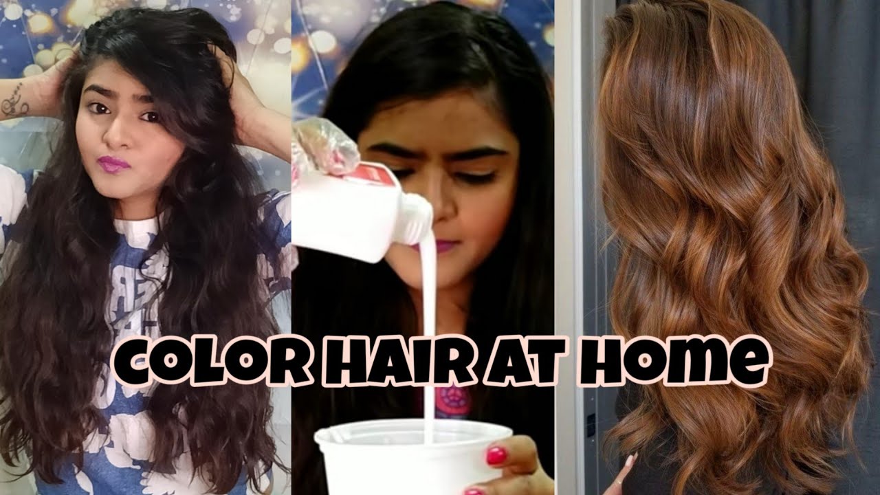 How to COLOR HAIR AT HOME | Black to Light Brown hair | Hair color | For Indian Hair | Ria Das