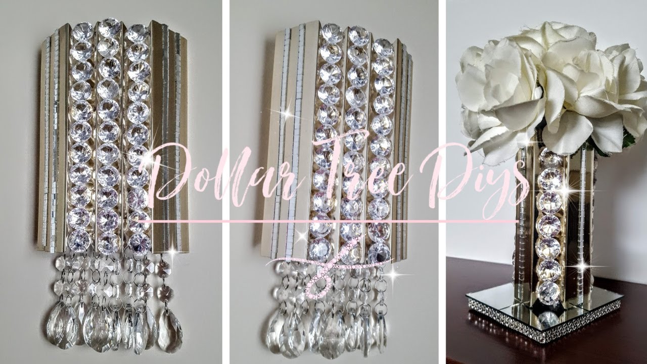 2 Unique DIYS using Dollar Tree Pic Frame - Glam Decor - Wall Sconce - Flower Vase / Candle Holder