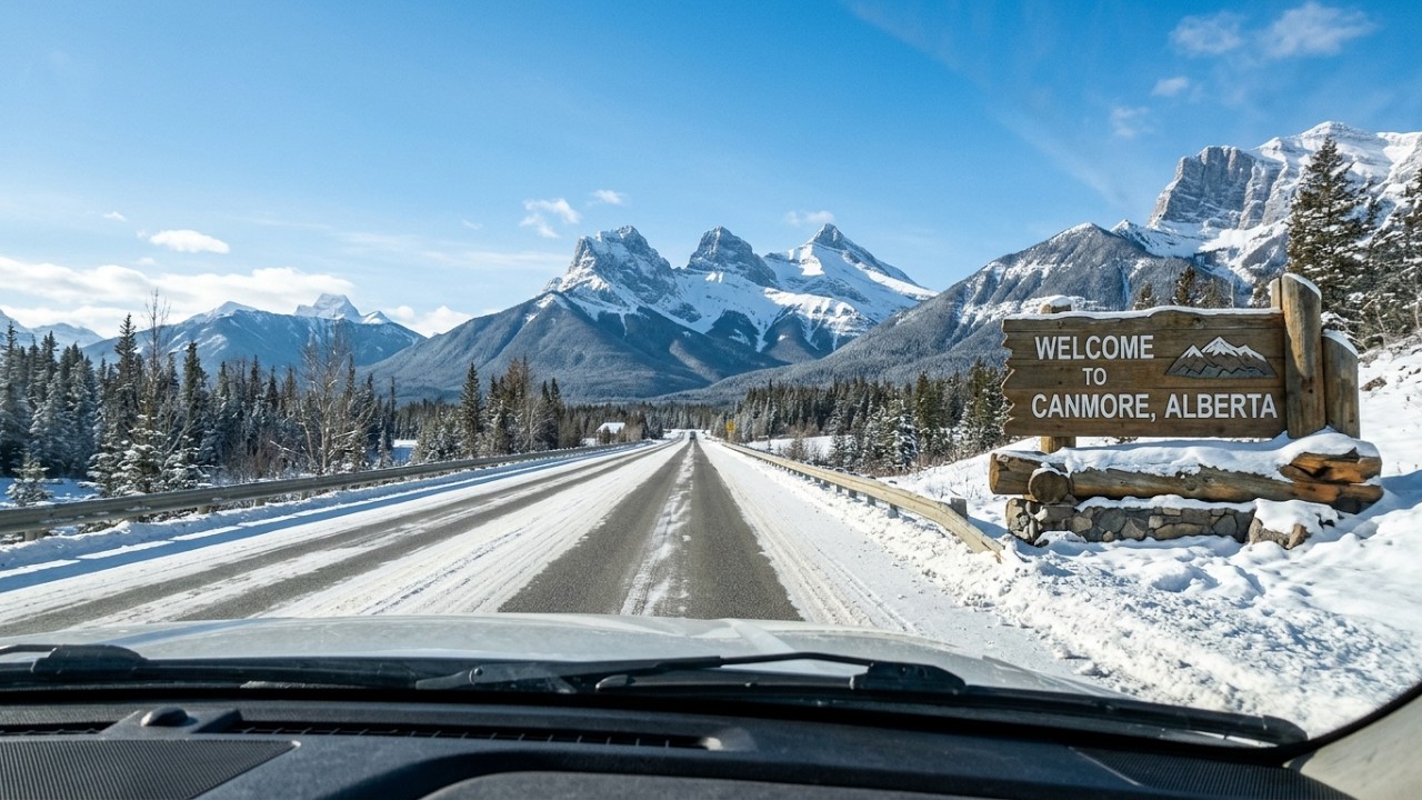 The Mountains Are Calling | Winter Drive From Banff to Canmore ❄️🍁