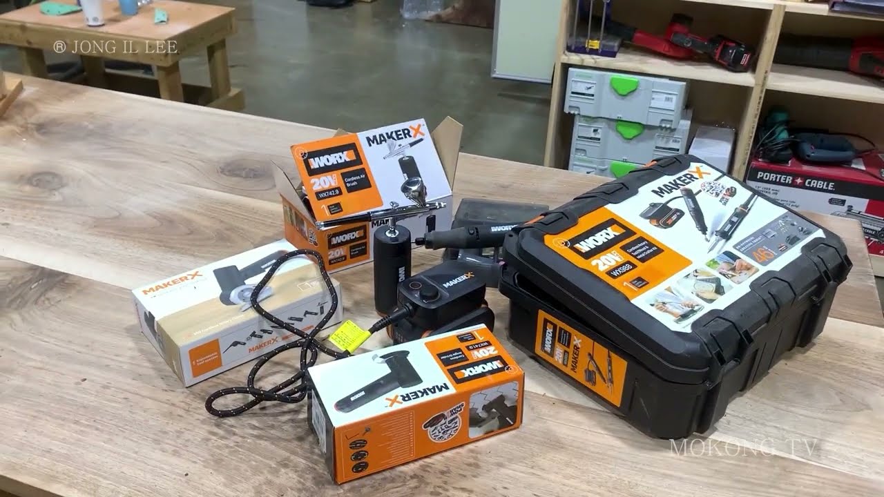 WORX Maker X Rotary Tool Angle Grinder Air Brush / Cherry Wall Clock