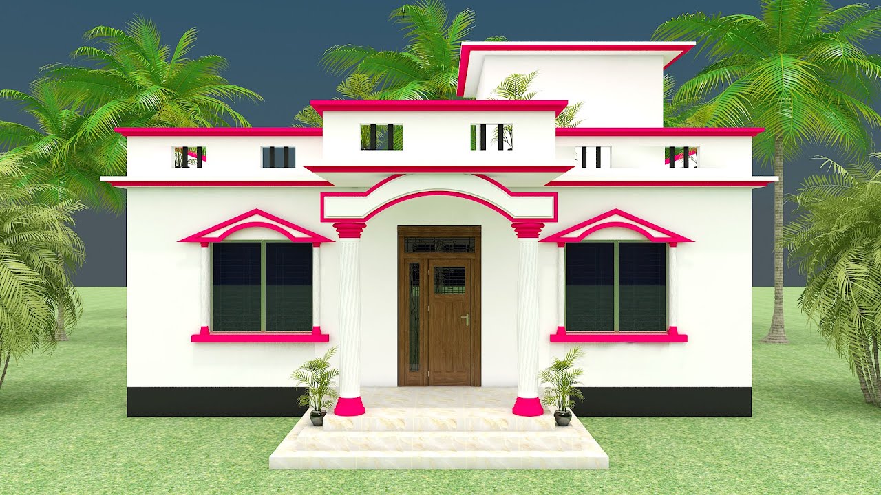 কম জায়গায় ও কম টাকায় ২ রুমের বাড়ির ডিজাইন ২০২১ !!  2 Bedroom House Design & Plans.