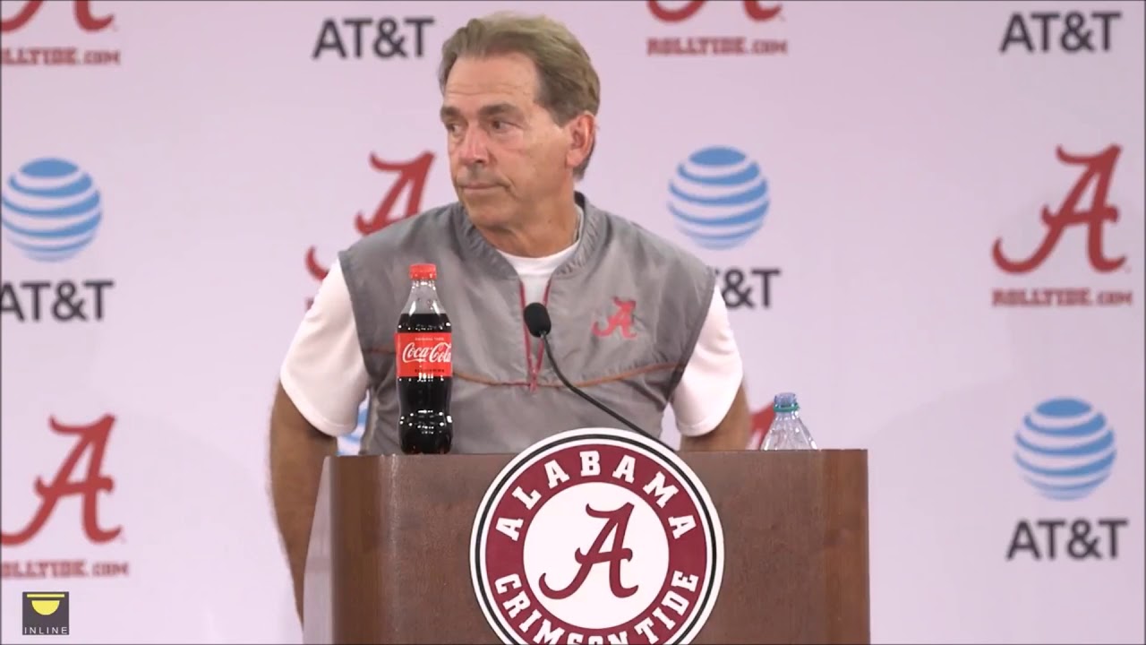 Nick Saban pissed.  Reporter humiliated.