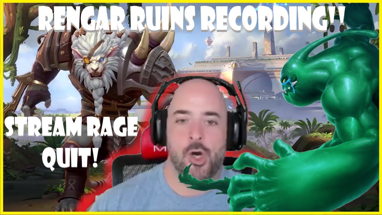 SoloRenektonOnly RAGING at RENGAR! ZAC TOP recording FAIL! ENDS STREAM after this!