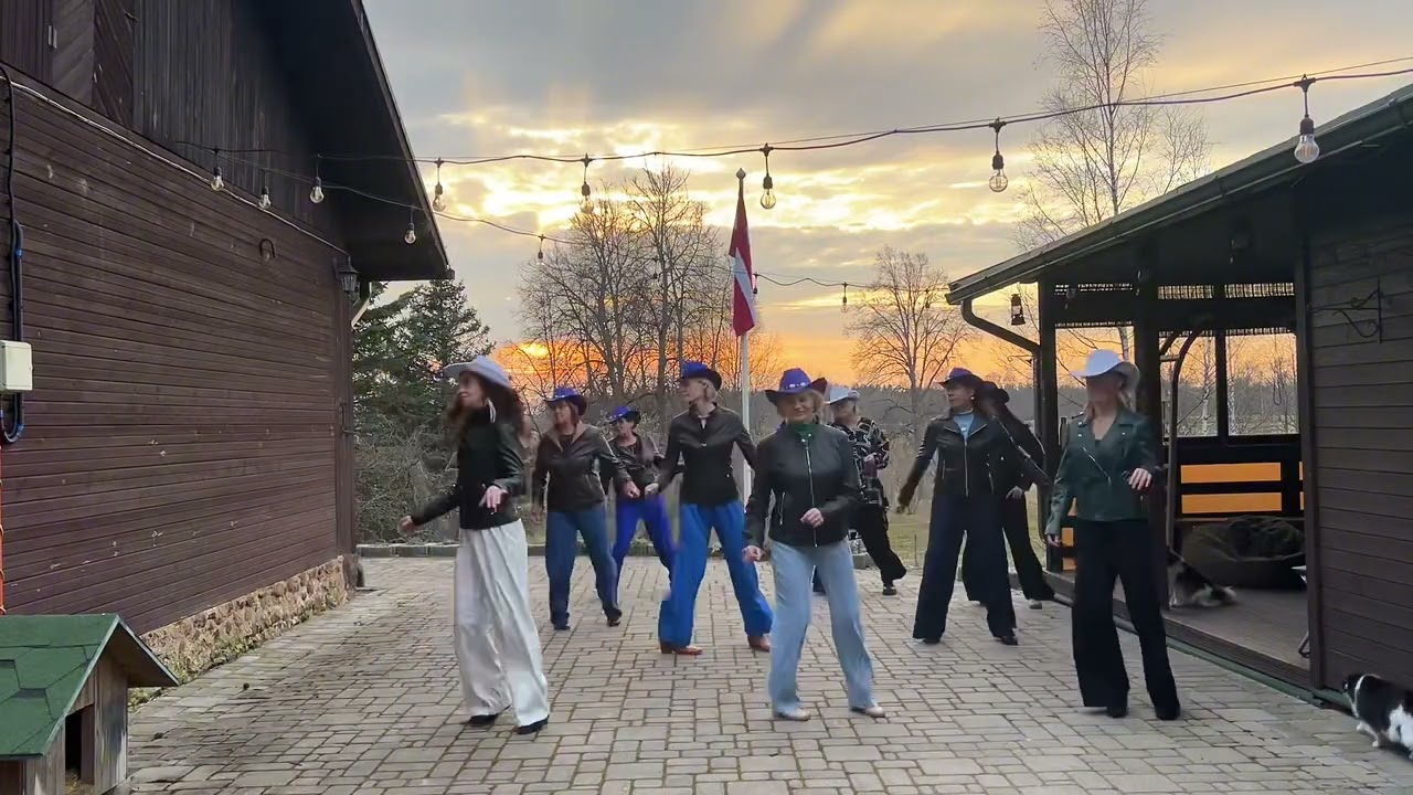 LEONA Line Dance Sisters Buttons Feathers in the air Sawyer Brown