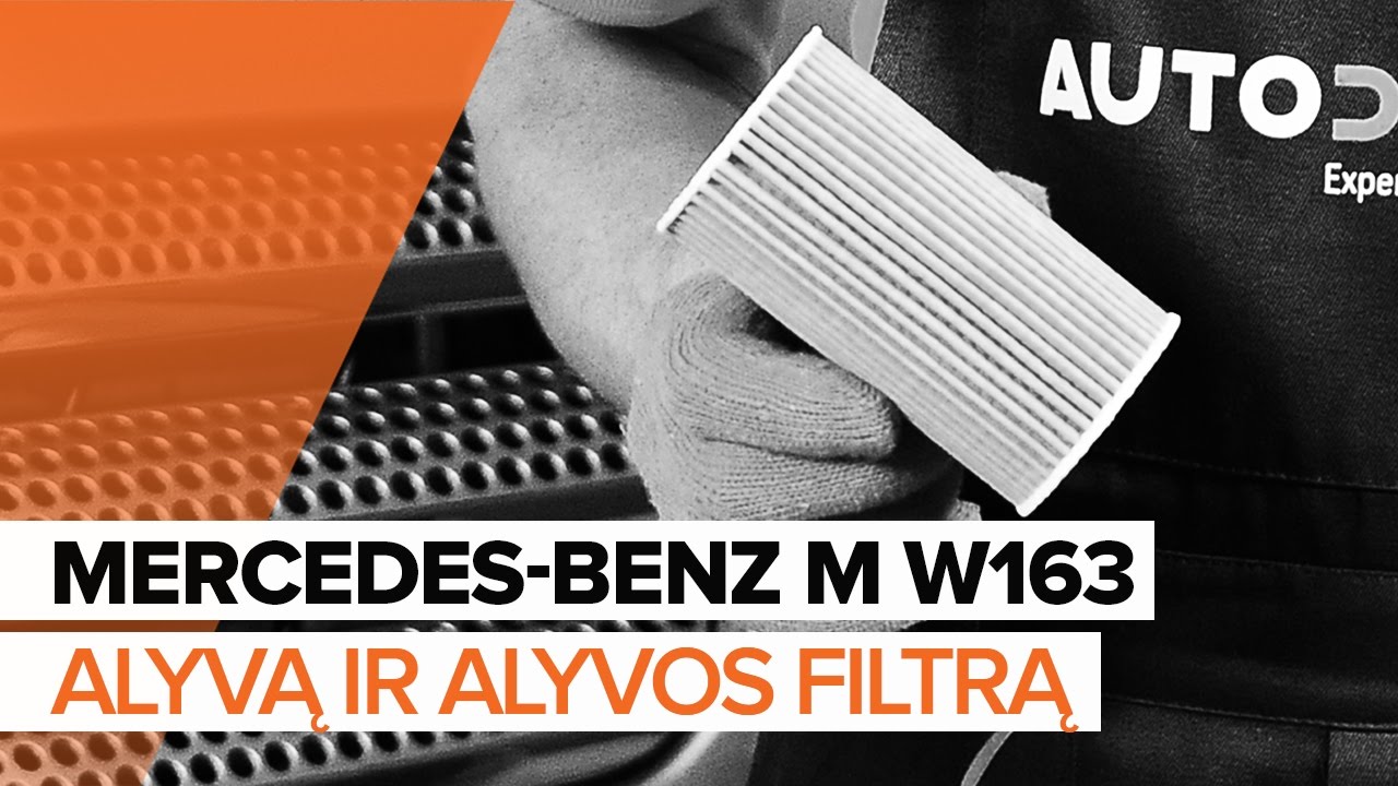 Kaip pakeisti variklio alyvą ir alyvos filtrą MERCEDES-BENZ M W163 [PAMOKA]