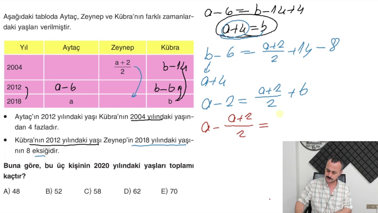 Sıra Yeni Nesilde YAŞ PROBLEMLERİ Test 3 Miray Yayınları TYT Soru Bankası