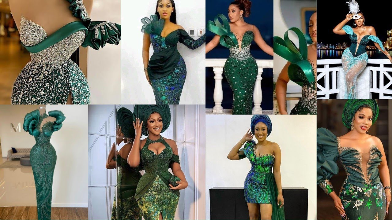 Latest🔥😲2024 Trending Green Lace gown/Asoebi styles 4 Owanbe party/Best unique designs 4 cute ladies