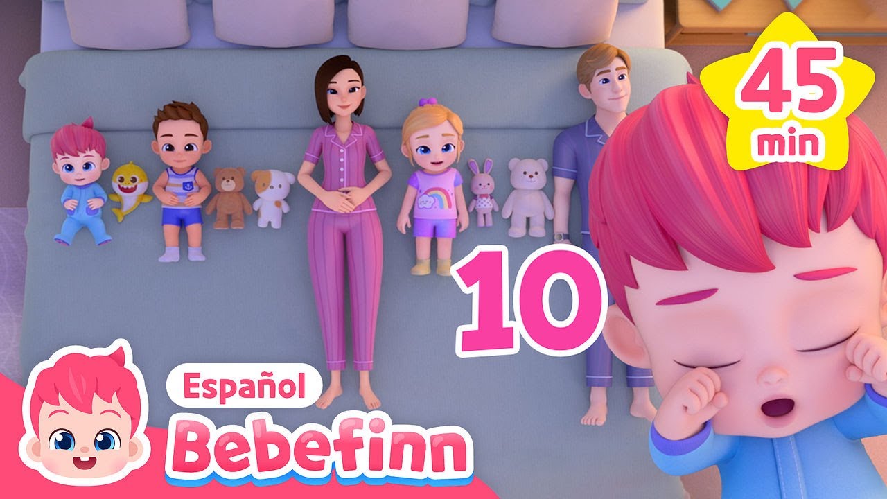 Diez en la Cama🎶😴 y Los N&uacute;meros del 1 al 10 | Canciones Infantiles | Bebefinn en espa&ntilde;ol